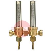 37122530 GasiQ TIGEX Double Flowmeter. 2.5 Bar, G3/8