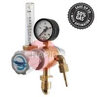 37371014 GasiQ Optimator I Argon/H2 Mix Gas Saver Bottom Entry Regulator. 34Lpm. G5/8