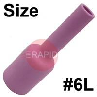 CK-3AG6L Size 6 CK 3 Series Long Alumina Gas Lens Cup. 76mm Long x 9.5mm Bore.