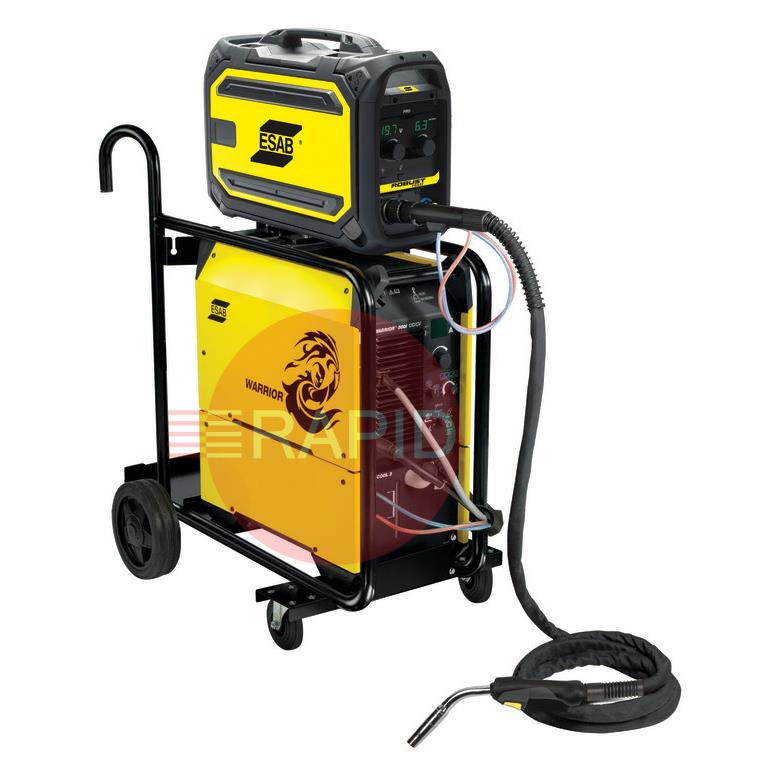 0465350883WC02RFO  ESAB Warrior 500i Multi-Process Air Cooled Welder Package, with Robust Feed Offshore & 2m Intercon. Cable  - 380/415V