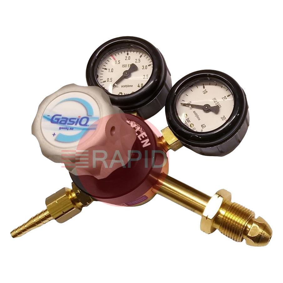 4221-2000  GasiQ Maxex Acetylene Side Entry Regulator. 1.5 Bar, G5/8 Inlet, G3/8 Outlet (UK Fitting Only)