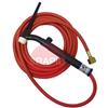 CK-CK17V25RSFFX  CK17V Flex Head Gas Cooled TIG Torch With 1pc 7.6m Superflex Cable & Gas Valve. G3/8 Machine Connection, 150 Amp @ 100% Duty Cycle.